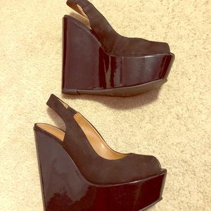 Aldo Black Wedges: Size 7.5